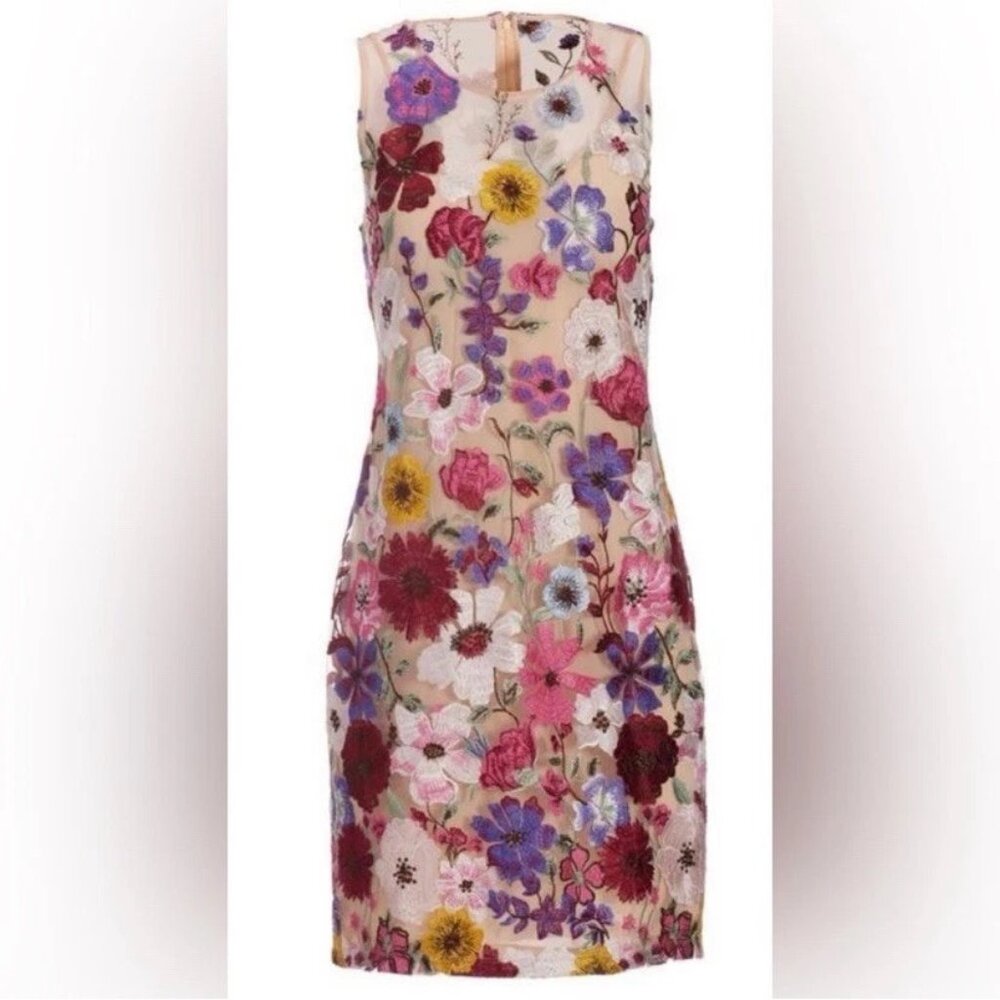 Boston Proper Embroidered Floral Midi Dress Size 2
